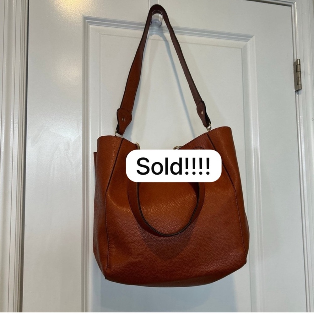 Elegant Brown Leather Tote Bag